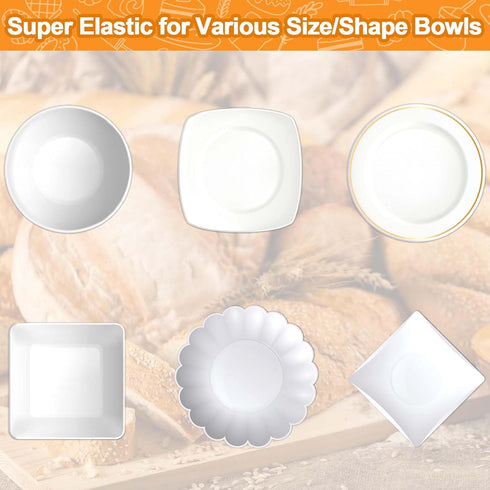 100PCS Bowl Covers for Bread Proofing, Reusable Elastic Sourdough Bread Baking Supplies, Plastic Bowl Covers for Bread Rising, Stretchable Plastic...