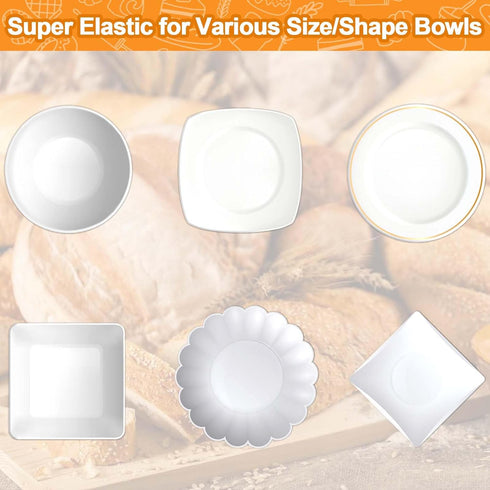 200PCS Bowl Covers for Bread Proofing, Reusable Elastic Sourdough Bread Baking Cover, Plastic Bowl Covers for Bread Rising, Stretchable Plastic Wr...