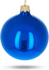 Set of 6 Glossy Blue Glass Ball Christmas Ornaments 3.25 Inches...