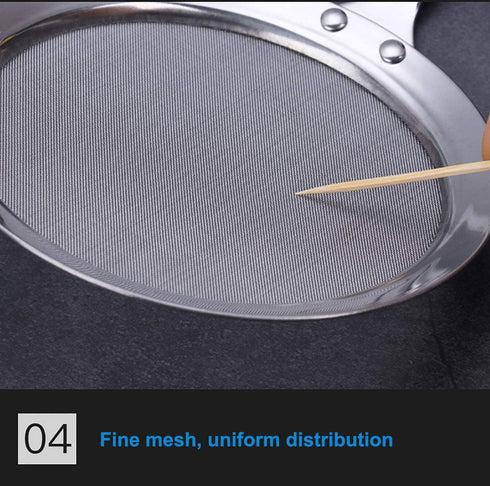 Strainers Fine Mesh, SUS 304 Premium Stainless Steel Fine Mesh Food Strainer Kitchen Colander Sieve Sifter Hand-held Oil Spoon Seives with Good Gr...