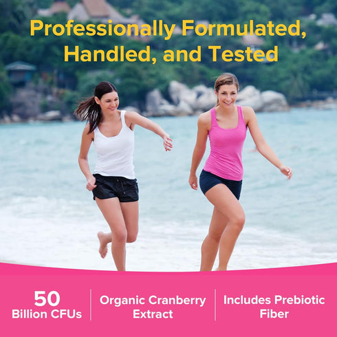 NewRhythm Women's Probiotics, Organic Cranberry for Feminine Health, 50 Billion CFU 18 Strains, Probiotics with Prebiotics, No Refrigeration Neede...