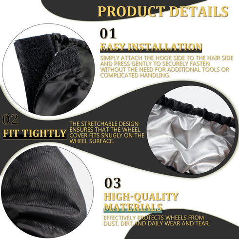 DOERDO 4Pcs Baby Stroller Wheel Cover Protection Covers for Baby Stroller Wheelchair, Black, Large...