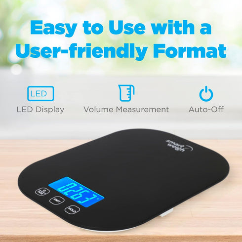 Smart Weigh 11 lb Digital Kitchen Food Scale, Mechanical Accurate Weight Scale with 5-Unit Modes, Grams and Ounces for Weight Loss,Weighing Ingred...