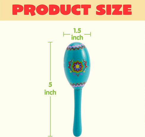 JOYIN 9 Pcs Fiesta Wooden Maracas 9 Designs Noisemaker for Cinco De Mayo Party Favors, Mexican Musical Fun, Carnivals, Taco Tuesday Event, Mexican...