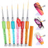 Saviland 6pcs Nail Art Liner Brushes Set - Nail Gel Polish Painting Nail Art Design Brush Pen Set with Crushed Diamond Rhinestones Handle for Pull...