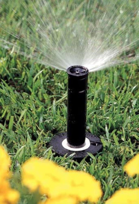 Rain Bird 1804HDSP25 Pressure Regulating (PRS) Professional Dual Spray Pop-Up Sprinkler, 180° Half Circle Pattern, 8' - 15' Spray Distance, 4" Pop...