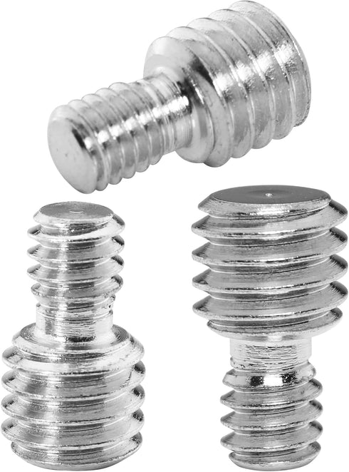 3PCS 3/8 inch Male to 1/4 inch Male Threaded Tripod Screw Adapter, 1/4 inch Male to 3/8 inch Male Double Sides Standard Mounting Thread Converter ...