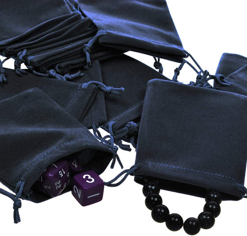 JIAKAI 50pcs Velvet Double Drawstring Cloth Bag.Jewelry Drawstring Pouches for Small Jewelry Bracelet/Headphones Bag/Beads/Spice/Gift Bags(Black)...