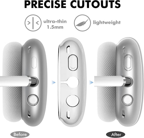 Compatible with AirPod Max Case Cover,Cute Unique Butterfly Cartoon Pattern Design Headphone Case,Clear TPU Skin Case Anti-Scratch Shockproof Prot...