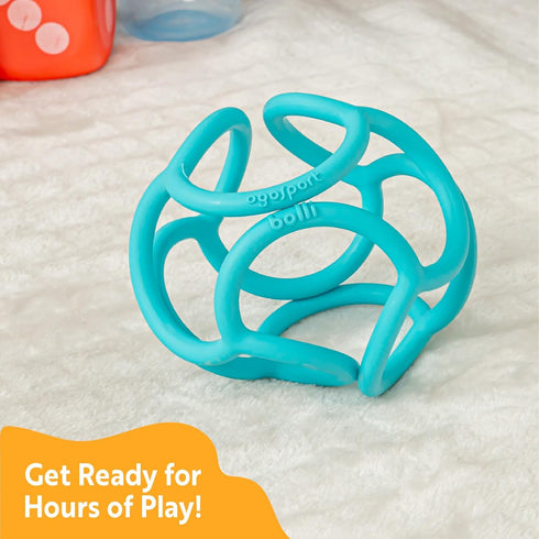 OgoBolli Teether Ring Tactile Sensory Ball Toy for Babies & Toddlers - Stretchy, Squishy, Soft, Non-Toxic Silicone - Boys and Girls Age 6+ Months ...