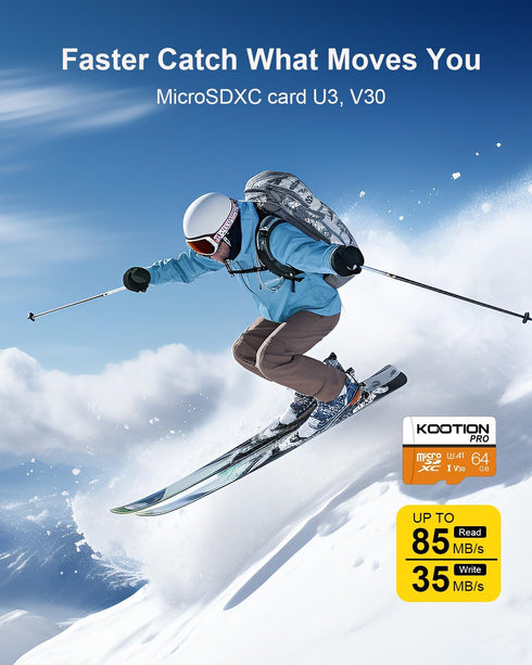 KOOTION 64GB Micro SD Card 3 Pack, U3 High-Speed microSDXC Memory Card, A1, V30 TF Flash Memory Card for 4K Video Recording...