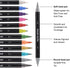 Metallic Marker Pens - Dual Tip Brush and Fine Point Pens for DIY Album, Black Cards, Rock Painting, Card Making, Scrapbooking, Fabric, Metal, Cer...