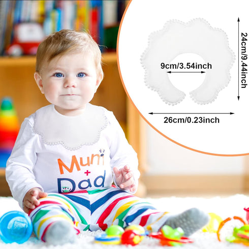 4 Pieces White Bibs for Baby Girl Bandana Bibs Baby Bandana Drool Bibs 360 Bibs for Baby Girl Muslin Bibs Set for Teething Toddler...