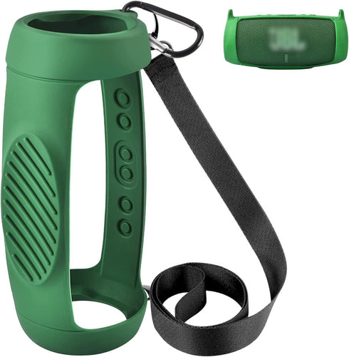 Silicone Case Cover for JBL Charge 5 Waterproof Portable Bluetooth Speaker, Travel Carrying Protective Gel Soft Skin, Waterproof Rubber Pouch with...