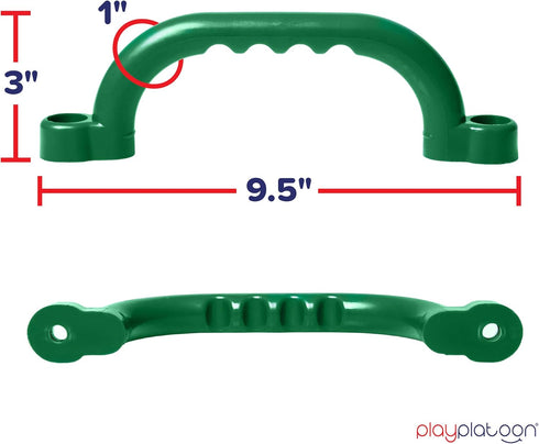 Play Platoon Playground Safety Handles, 2 Pack - Green Grab Handle Bars for Outdoor Jungle Gym or Swing Set...