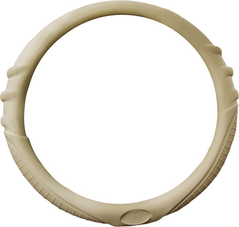 FH Group Universal Fit Silicone with Grip and Pattern Massaging Grip Steering Wheel Cover Fits Most Cars, SUVs, Trucks, and Vans Beige...