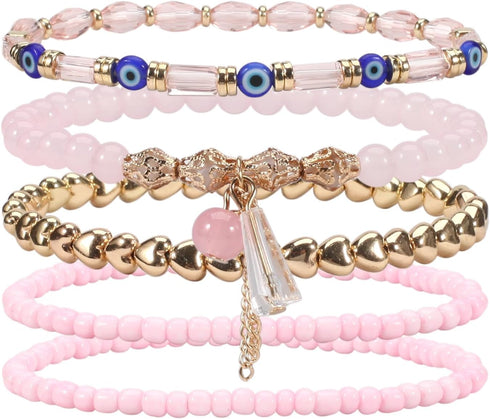 Twinfree 30Pcs Anklet Bracelets for Women Handmade Beads Anklets Bohemian Beach Beads Ankle Bracelets Set for Girls...