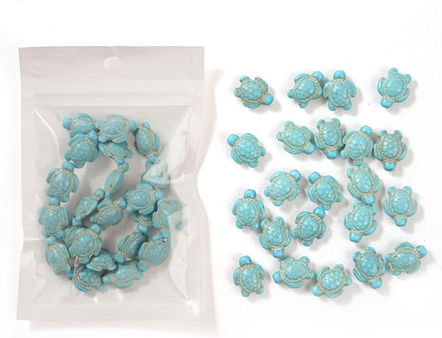 Turtle Beads Ocean Turquoise Beads, Blue White Tortoise Turtle Charms Starfish Beads Sea Star Turtle Spacer Beads for Bracelets DIY Jewelry Making...