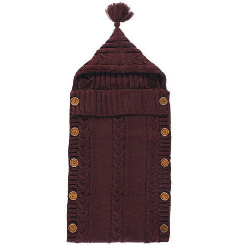 Hudson Baby Unisex Baby Knitted Baby Lounge Stroller Wrap Sack, Burgundy, One Size...
