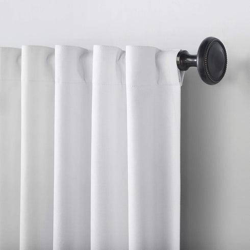 Sun Zero Hampshire Velvet Noise Reducing Thermal Extreme Total Blackout Back Tab Curtain Panel, 50" x 96", Pearl...