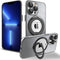for iPhone 11 Case Glitter with Rotatable Ring Stand Compatible with MagSafe, Plating Bling Clear Case with Camera Lens Protector Slim Phone Case ...