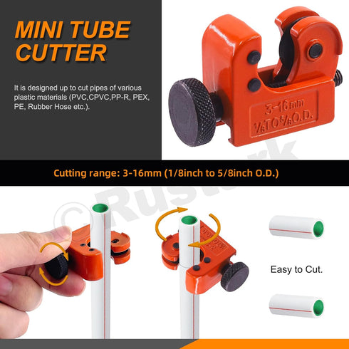 5Pcs Copper Pipe Cleaner Tube Reamer Cutter and Sanding Sponges Set Includes 4 In 1 Copper Pipe Brush, Reamer, Sanding Sponges, Tubing Cutter for ...