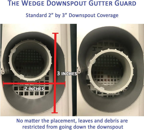 The Gutter Guard - Wedge Eliminates Downspout Pipe Clogs From Leaves and Debris - 2-Pack...