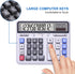 Comix Desktop Calculator Solar Battery Dual Power with 12-Digit Large LCD Display and Large Computer Keys Standard Function Calculator for Home Of...