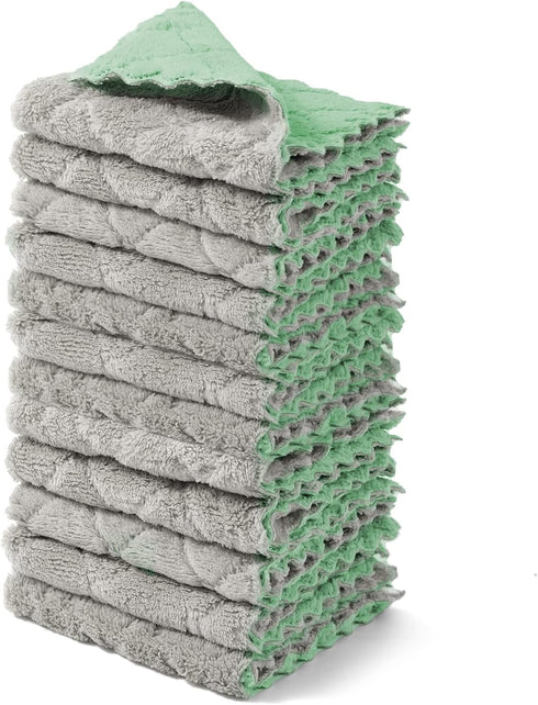 kimteny 12 Pack Dish Towels, 10x10 in Premium Dish Cloths, Super Absorbent Kitchen Towels Coral Velvet Dishcloths Nonstick Oil Fast Drying Washclo...