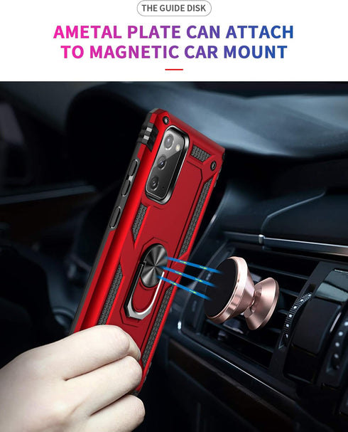for Samsung Galaxy Note 20 Case, Note20 5G Case with HD Screen Protectors, Androgate Military-Grade Metal Ring Holder Kickstand 15ft Drop Tested S...