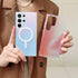 for Samsung Galaxy S23 Ultra Mag-Safe Case,Slim Shockproof Protective Cover with Magnetic,Frosted Hard Back Soft Silicone TPU Bumper Phone Case Co...