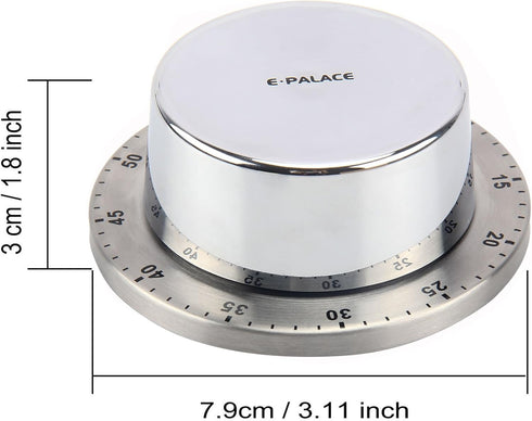 Kitchen Timer, 60 Minute Timer,Magnetic Loud Alarm,Mechanical Stainless Steel Cooking Timer (1pack)...