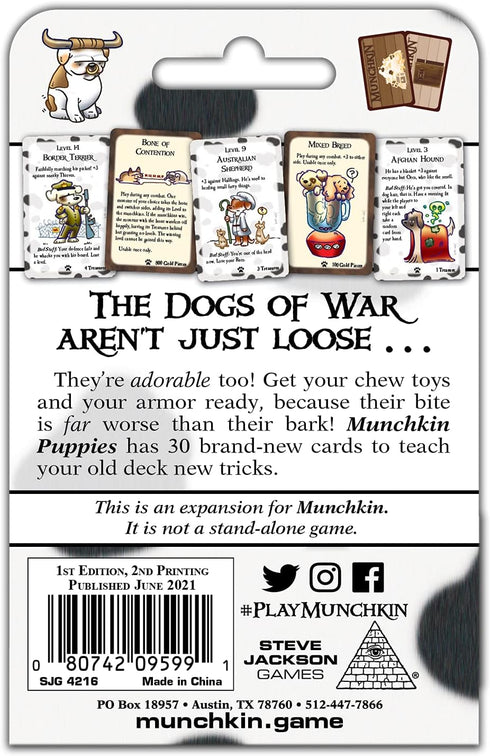 Steve Jackson Games Munchkin Puppies Card Game (Mini-Expansion) | 30 Cards | Adult, Kids, & Family Game | Fantasy Adventure Roleplaying Game | Age...