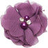 Chenkou Craft Pack of 12pcs Chiffon Flowers Ribbon Bows W/Beads 2-3/8" (60mm) Appliques Wedding Decor Bulk Lots (Mauve)...
