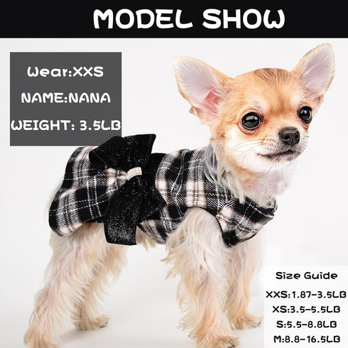 Plaid Dog Sweater for Small Dogs, Winter Fall Puppy Clothes for Small Dogs Girl, Fleece Small Dog Sweaters for Chihuahua Yorkie Teacup, Dog Sweate...
