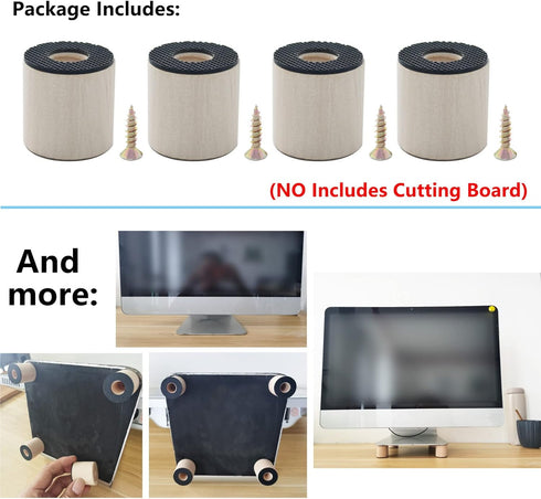 Feet for Cutting Board, Non Slip Feet Wooden Foot, Self Adhesive Feet for Cutting Board Appliance...