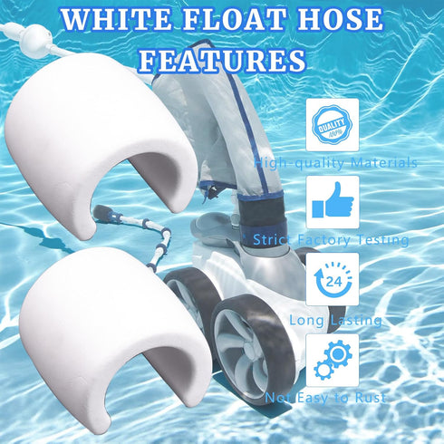 Universal Cleaner White Floating Hose Compatible with Hayward PVX280PK2 for Pool Cleaner 2-Wheel 4-Wheel Pool Cleaner Parts 896584000-280 White 2 ...