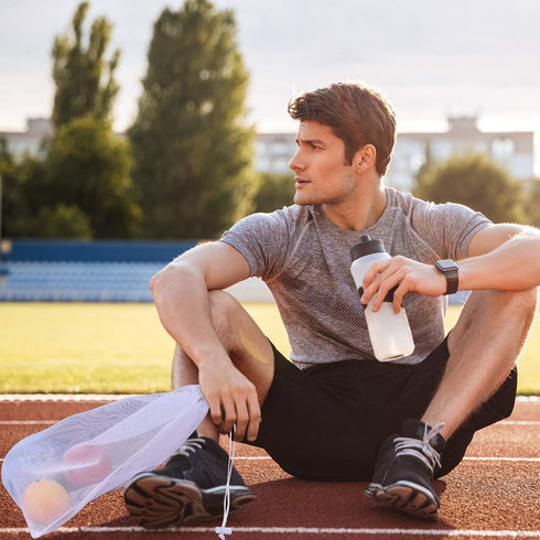 Frienda 6 Pieces Mesh Stuff Sack, 11 x 15 Inch Durable Nylon Drawstring Laundry Bag for Rinsing Beach Toys, Seashell Collecting, Mesh Bags and Tra...