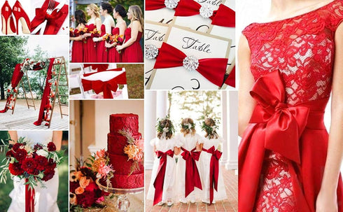 4 Inch Red Double Face Satin Ribbon Thick Wide Silk Ribbon for Grand Opening Cutting Ceremony Flower Bouquets Christmas Wedding Decorations Chair ...