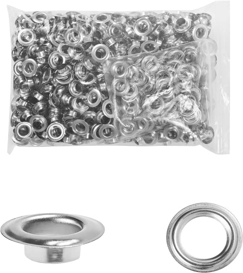 500pcs Grommets 1/4 Inch (6mm) Washers and Grommets Kit for Grommet Tool, Banner & Posters Metal Grommets Eyelets for Fabric Clothes Leather Belt ...