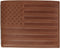 CTM® Men's Leather American Flag Embossed Bifold Wallet, Tan...