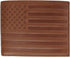 CTM® Men's Leather American Flag Embossed Bifold Wallet, Tan...
