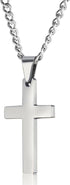 FIBO STEEL Stainless Steel Cross Pendant Chain Necklace for Men Women, 22-30 Inches...