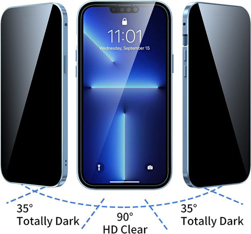 Magnetic Titanium for iPhone 15 Plus Privacy Case, Anti peep Magnetic Adsorption Double Sided Tempered Glass Full Body Case, Privacy Screen Protec...
