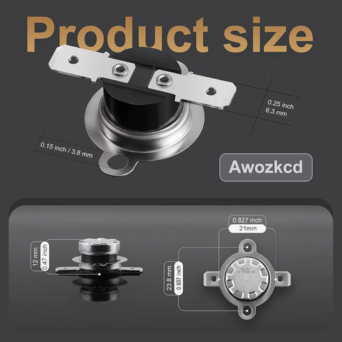 UL KSD301 125V 16A Thermostat,Normally Closed Circuit Off at 70°C/158°F and On at 60°C/140°F Thermal Switch, Auto Reset Microwave Thermostat,2 pcs...