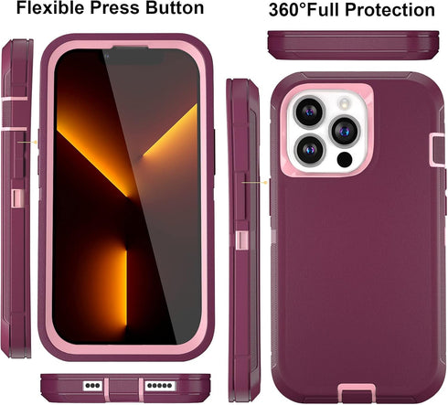 Case for iPhone 13 Pro Max Case 6.7" with 2 Screen Protector, Full Body Heavy Duty Military Grade Cover, Shockproof/Drop Proof Protection Phone Ca...