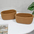 ?2 Pack?ABenkle Small Woven Baskets, Tiny Oval Shallow Storage Baskets, Mini Cotton Rope Empty Decorative Basket, Boho Little Organizer Bins for B...
