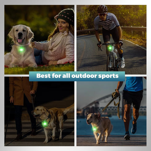 LEIFIDE 4 Pack Dog Collar Lights for Night Walking Rechargeable LED Pet Lights Waterproof Dog Safety Collar Lights for Pets Running Climbing Campi...