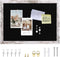 Black Felt Bulletin Board, Bulletin Boards for Walls with Wood Frame, Pin Board Vision Board for Office Home Kitchen and School with Pins, Screws,...