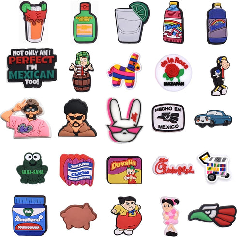 100Pcs Mexican Shoe Charms for Clog Sandals, Mexico Themed Charms for Teen kids Adults Women Men Boys Girls Party Favor Birthday Gifts...
